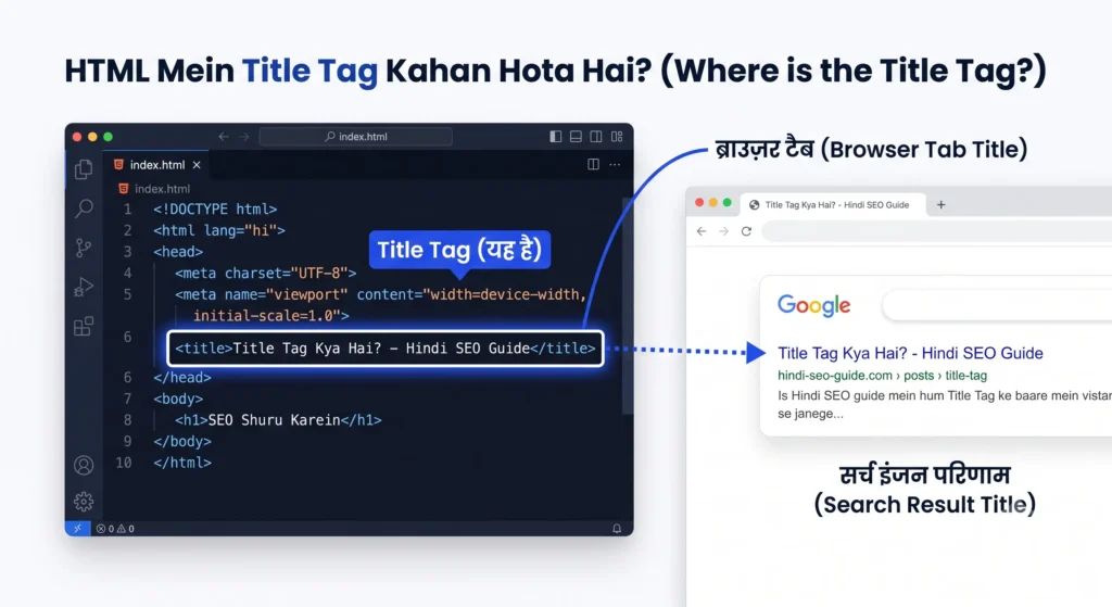 Title Tag HTML mein kahan hota hai