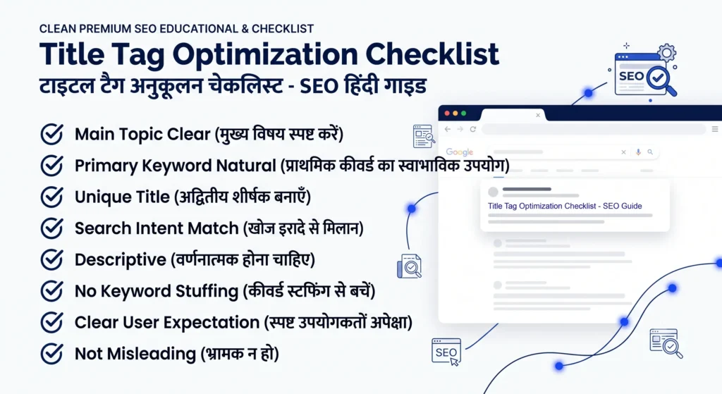 Title Tag Optimize karne ki Quick Checklist