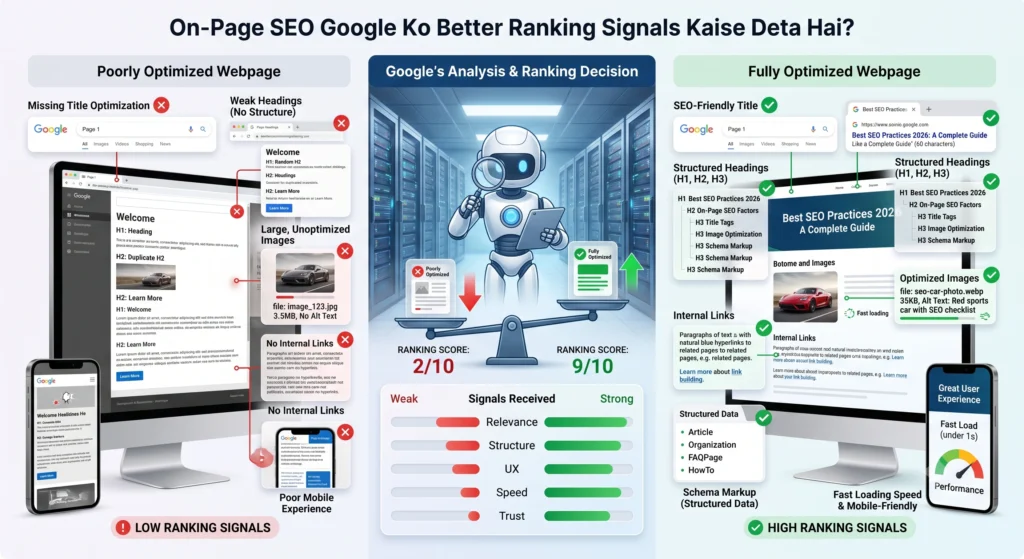 On-Page SEO Google Ko Better Ranking Signals Kaise Deta Hai