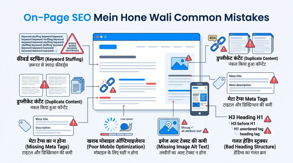 On-Page SEO Mein Hone Wali Common Mistakes