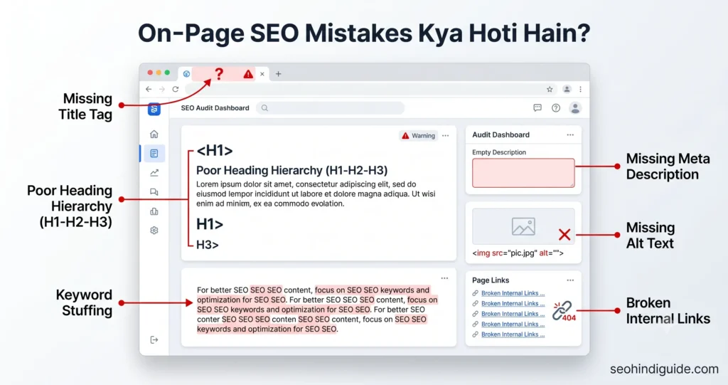 On-Page SEO Mistakes Kya Hoti Hain