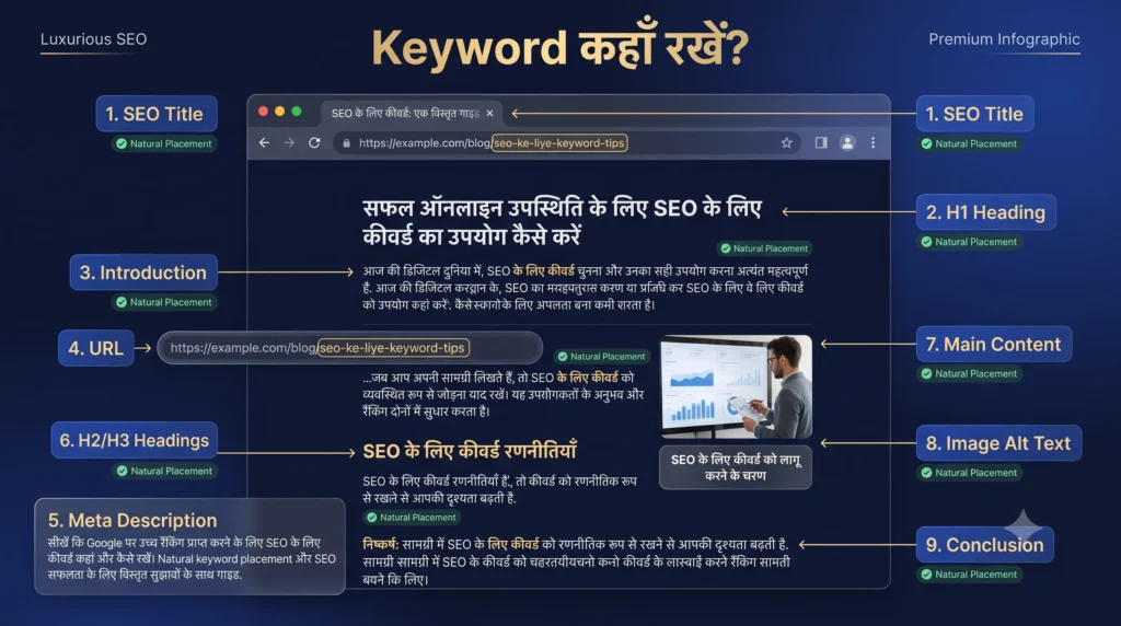 Keyword कहाँ रखें