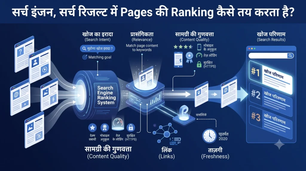 सर्च इंजन, सर्च रिजल्ट में Pages की Ranking कैसे तय करता है